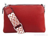 erven crossbody dmska kabelka s tromi sekciami Jessica