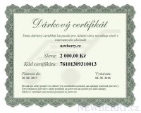 Elektronick drkov poukaz NewBerry.cz na nkup zbo v hodnot 2000 K